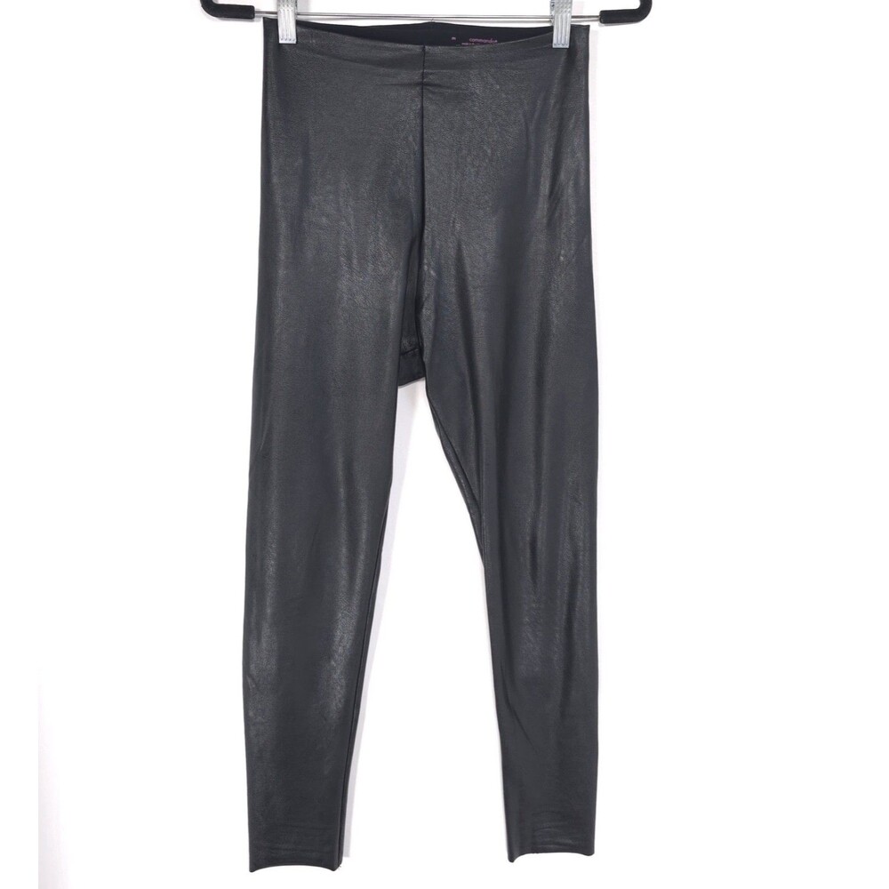 COMMANDO Women’s Pants Black MEDIUM Faux Leather‎ Stretch USA MADE Leggings